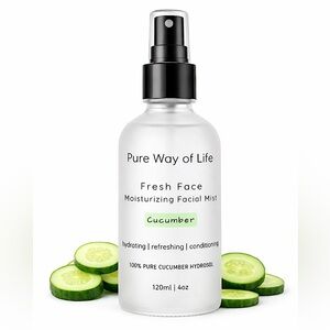 Hydrating Face Spray & Toner Cucumber 100% Pure Way of Life Skincare 4oz